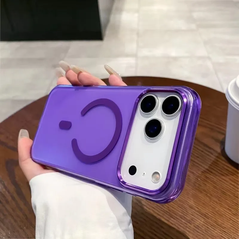 Translucent Magnetic Wrist Strap Phone Case - Matte, Anti-Drop & Shockproof Cover