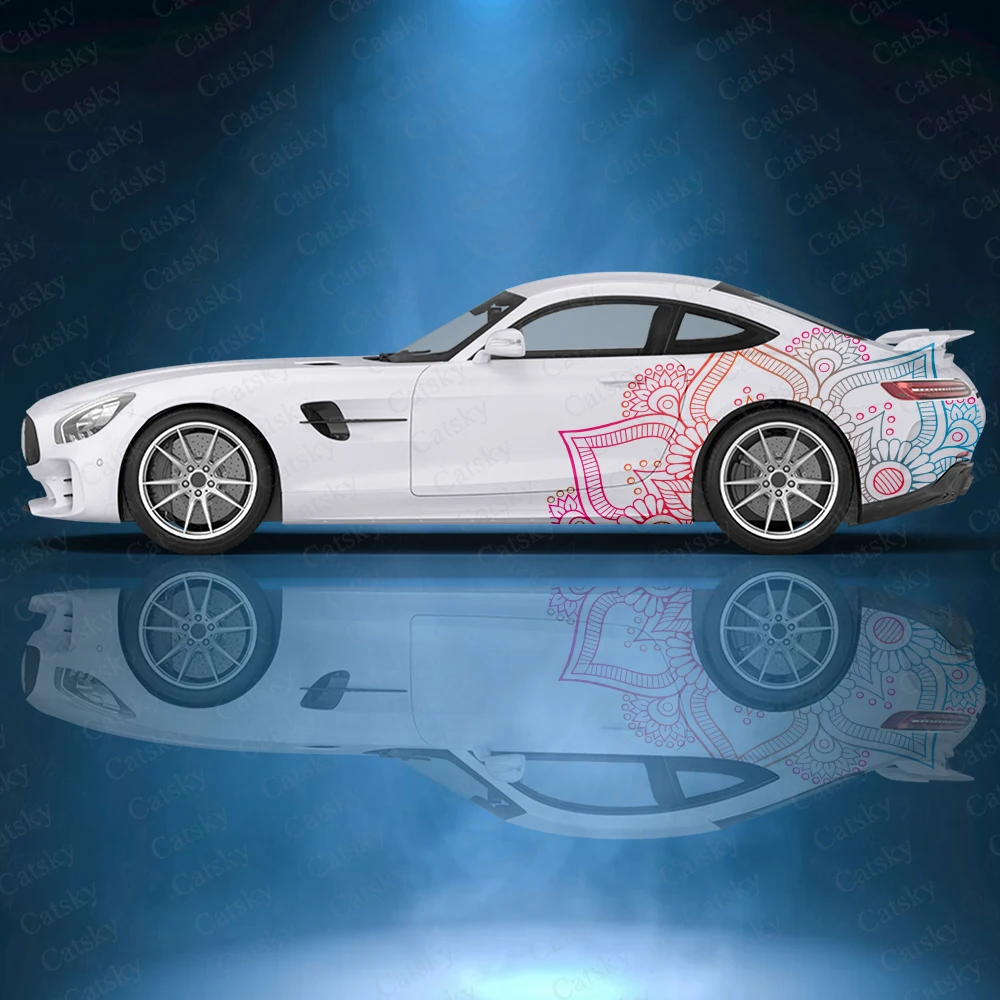 Mandala Design Pattern Adesivi Per Auto Ita Car Tuning Racing Vinyl Decal Wrap Side Graphics Car Decal Sticker