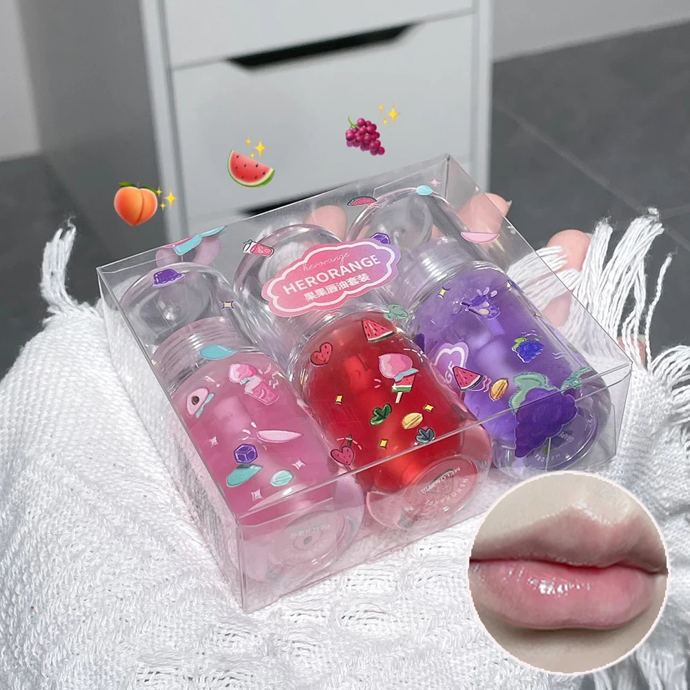 Description Picture 4 of itemHERORANGE Fruit Flavored Lip Oil Moisturizing Lip Balm Lip Gloss Lip Primer Lip Care Makeup
