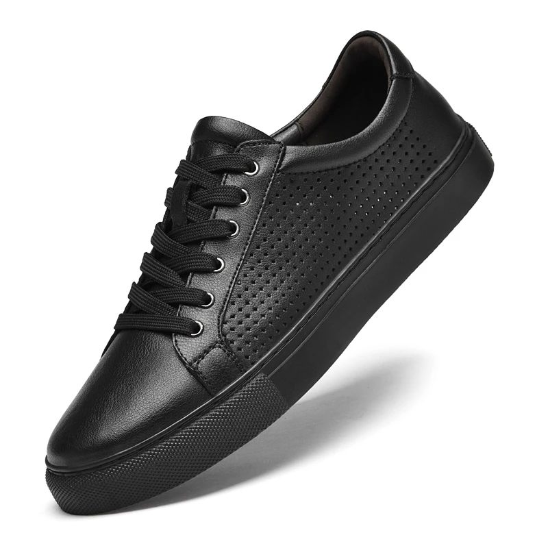 Plus Big Size 49 50 Pure White Shoes Mens Leather Sneakers Leather Casual Flat Skateboarding Shoes Hot Sale 4