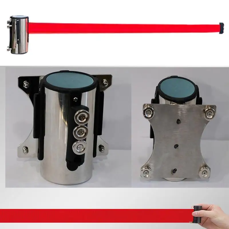 Retractable Belt Barrier Magnetic Safety Belt Retractable Barrier Wall Mounted Stainless Steel Case Safety Barriers