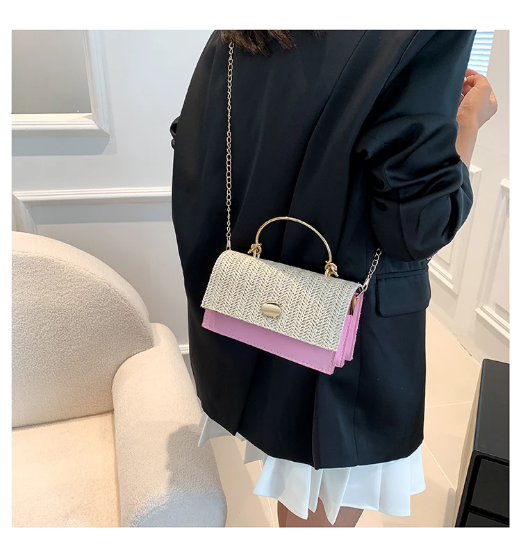 Fashion Pu Hasp Ladies Top-Handle Bags Braid Design 2024 New Brand Shoulder Bags for Women Free Shipping Bolsas Femininas