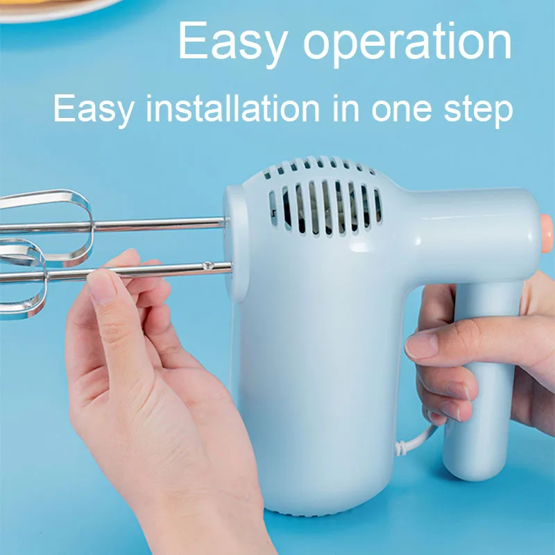 Electric Automatic Stirrer Handheld Egg Beater Milk Foamer Cream Butter Whisk Cake Bake Dough Mixer Stainless Steel Food Blender 4
