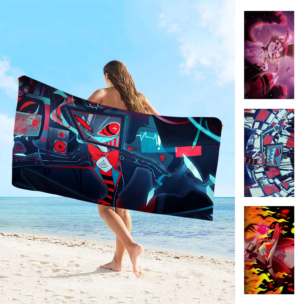 Cartoon H-Hazbin-Hoteles Towel Microfiber Beach Towel Absorbent Quick dry Soft Yoga Swimming Resort Mountain Climbing