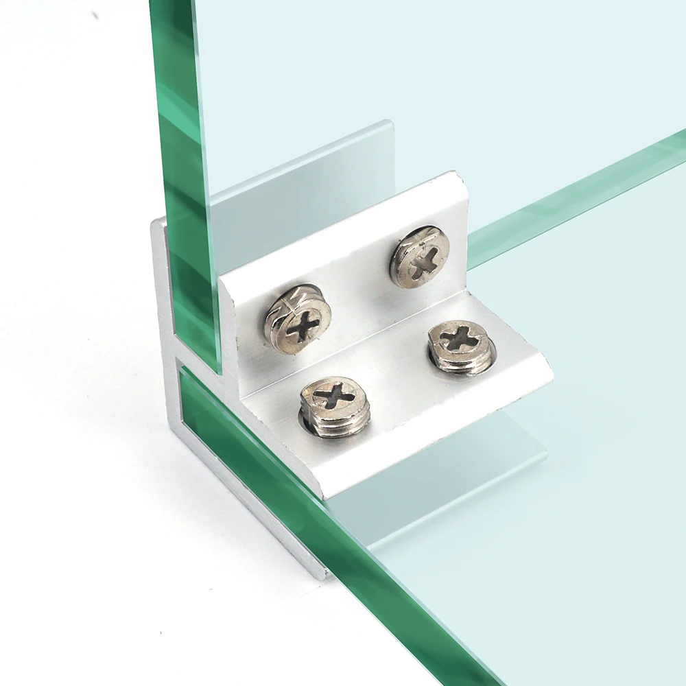 4/2PCS 유리 클램프 클립 180 ° 135 ° 90 ° 8 -12mm 보드용 학위 T 모양 십자형 브래킷 알루미늄 선반 지지 홀더