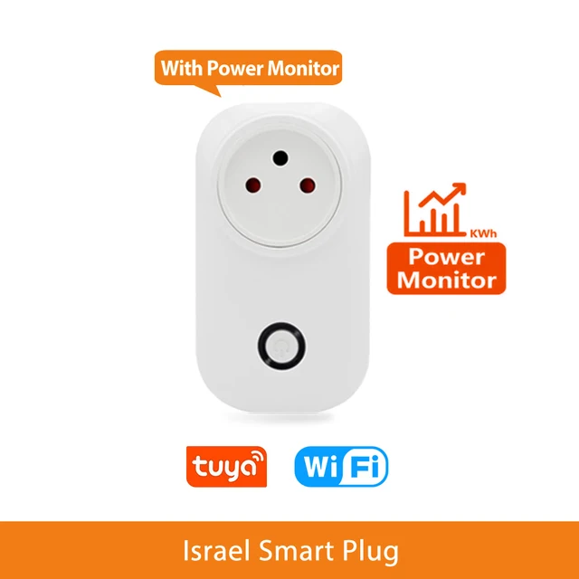 Tuya Smart Socket IsraeL Plug 16A Power Monitor Wifi Light Switch Smart