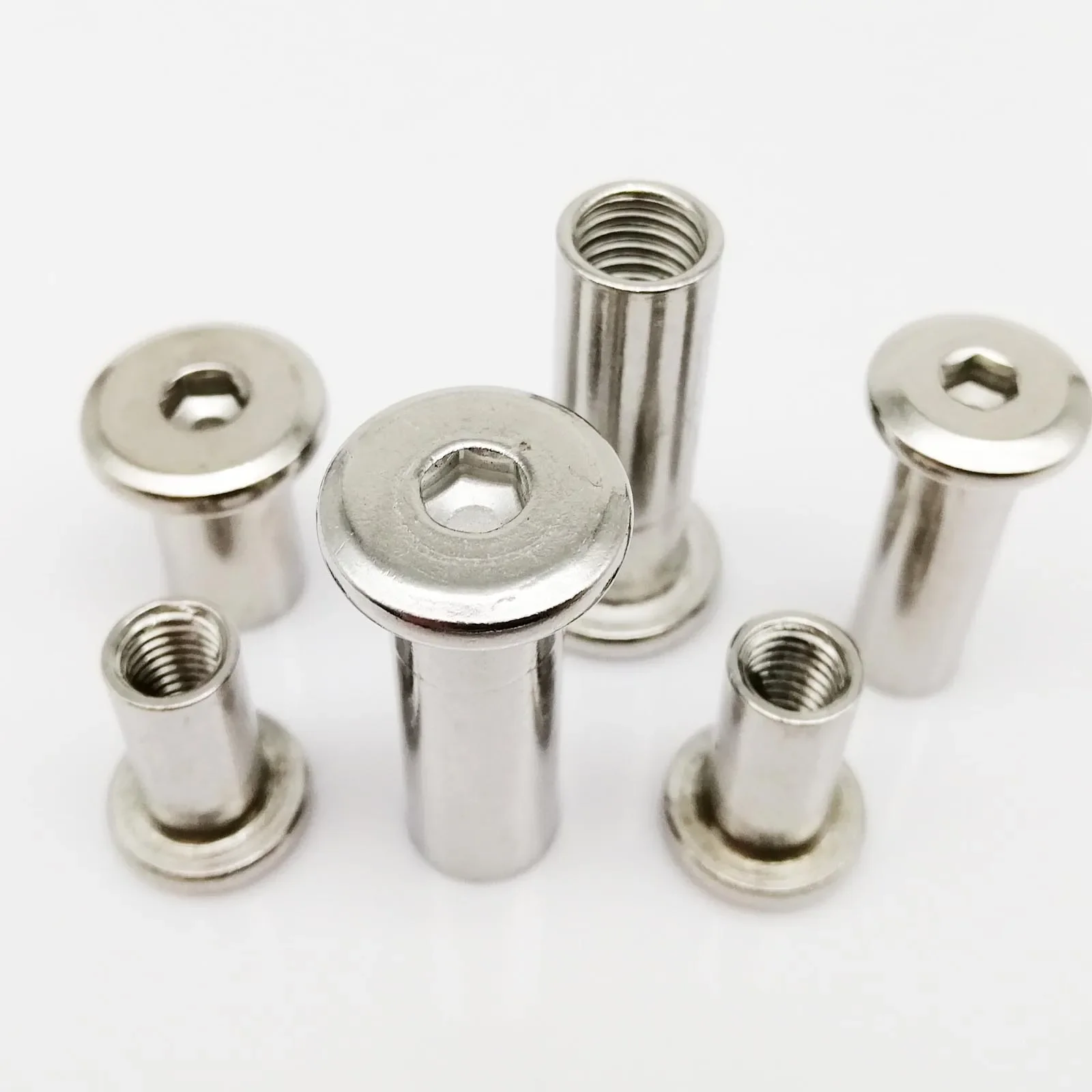5-10pcs M3 M4 M5 m6 m8 304 Stainless Steel Large Flat Hex socket Furniture Rivet nut Connector Insert Joint Sleeve Cap Nut screw