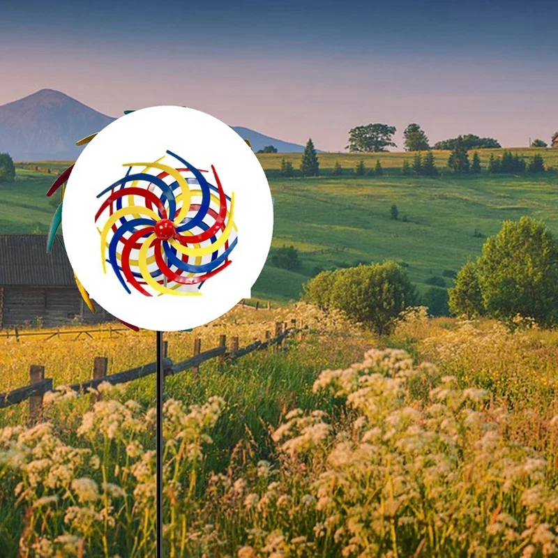 

1 Piece Large Colorful Wind Spinner Willow Leaves Dual Direction 360 Degree Windmills For Outdoor Yard Patio Lawn