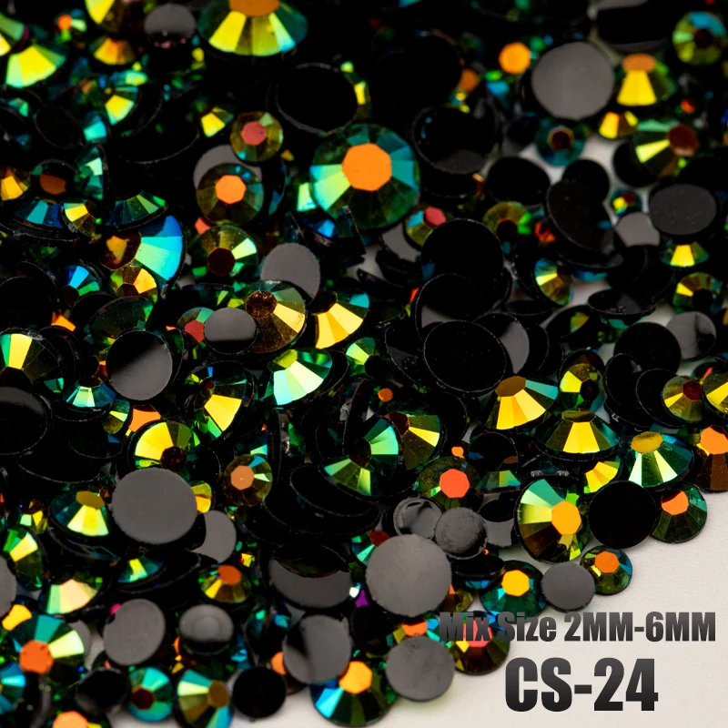 VDD 30g/100g Mix Größe 2-6mm Harz Strass Kristall Farbe AB Flatback Kunststoff Großhandel für DIY Nail Art Handwerk Dekorationen – Detail 26