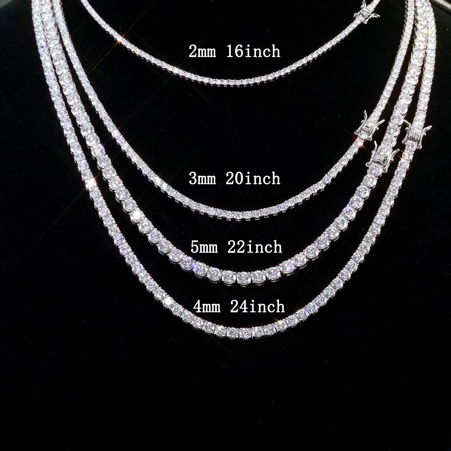 D VVS1 Moissanite 100% 테니스 목걸이 (GRA 인증서 포함) 남성 여성용 스파클링 웨딩 쥬얼리 선물