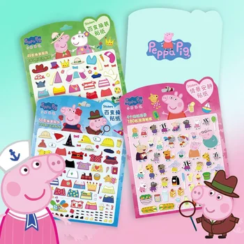 Peppa Pig Foam Sticker Three dimensional Bubble Sticker 3D Boys And Girls Dressing Toys Training Hands On Patience Lntelligence