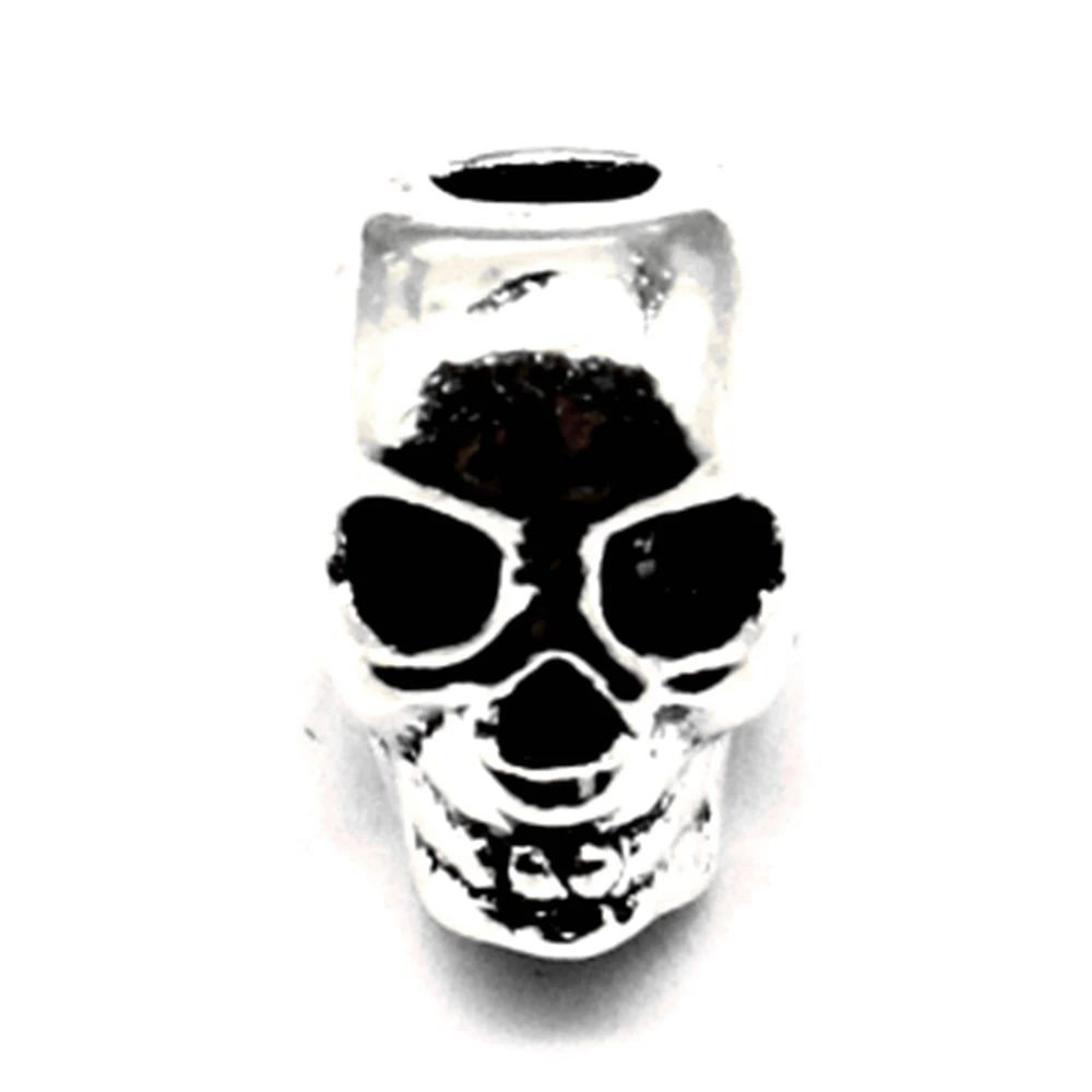

Skull Big Hole Beads Pendant Diy Car Accessori Man Jewelri 9x12mm 5pcs Antique Silver Color
