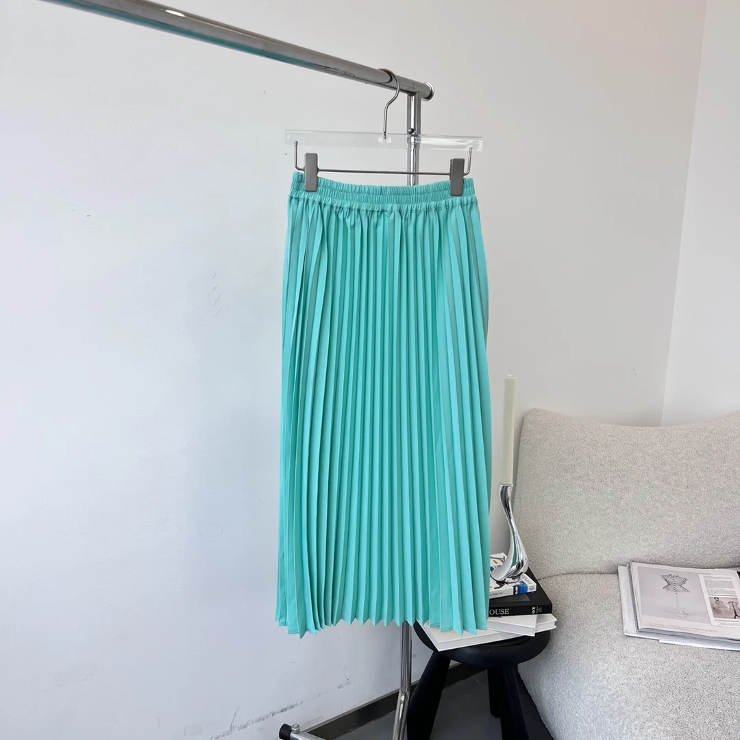 

2023 Summer New Women's Wear Pleated Blue Pleated Skirt 0521
