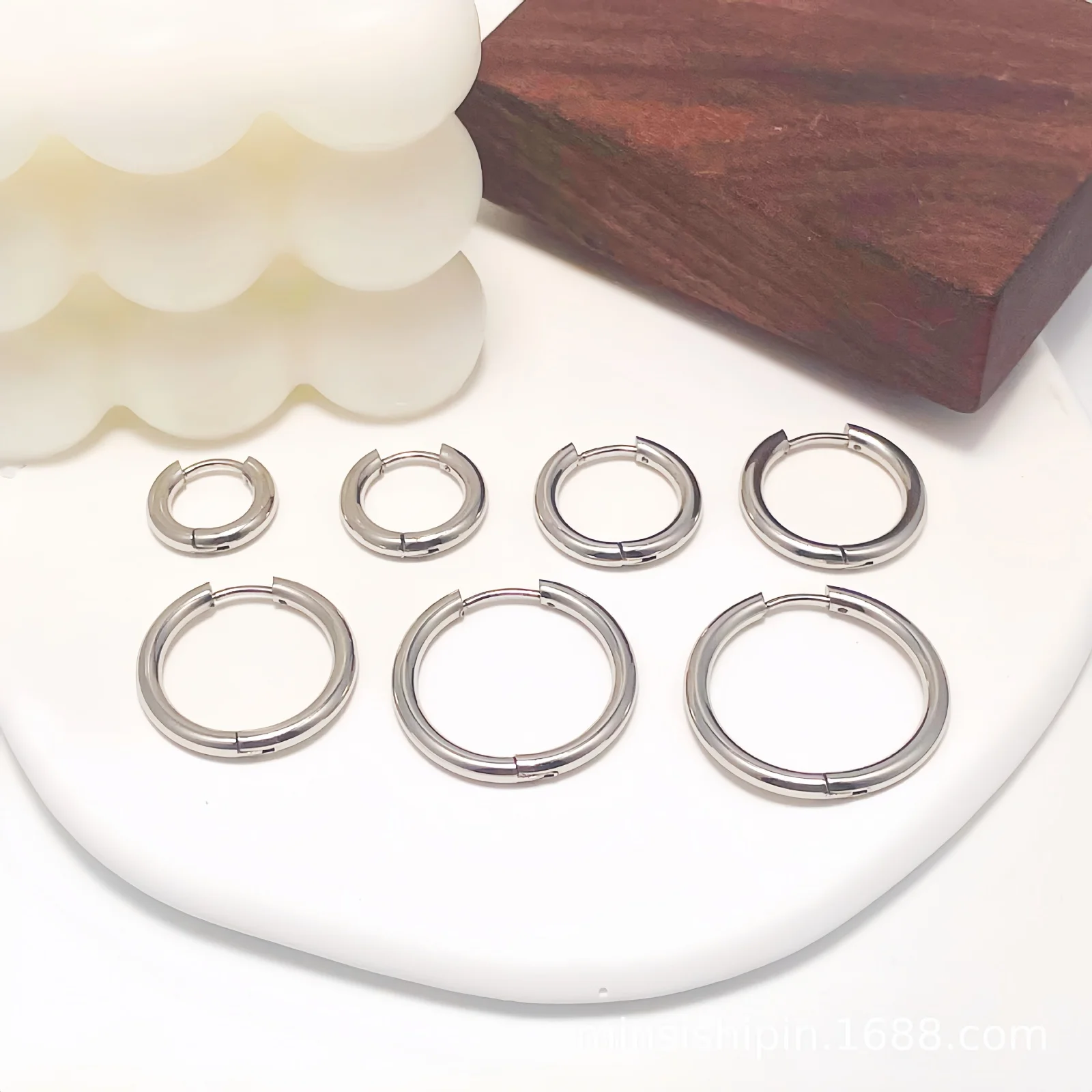 8-20mm Punk Kleine Runde Edelstahl Creolen Für Männer Frau Schwarz Minimalistischen Party Y2k Piercing Ohr schmuck Zubehör – Detail 7