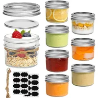 4oz Mini Mason Jars,Regular Mouth Mason Jar with Lids,Small Glass Canning Jar for Spice,Jam,Honey,Jelly,DessertDIY Candles Decor 1
