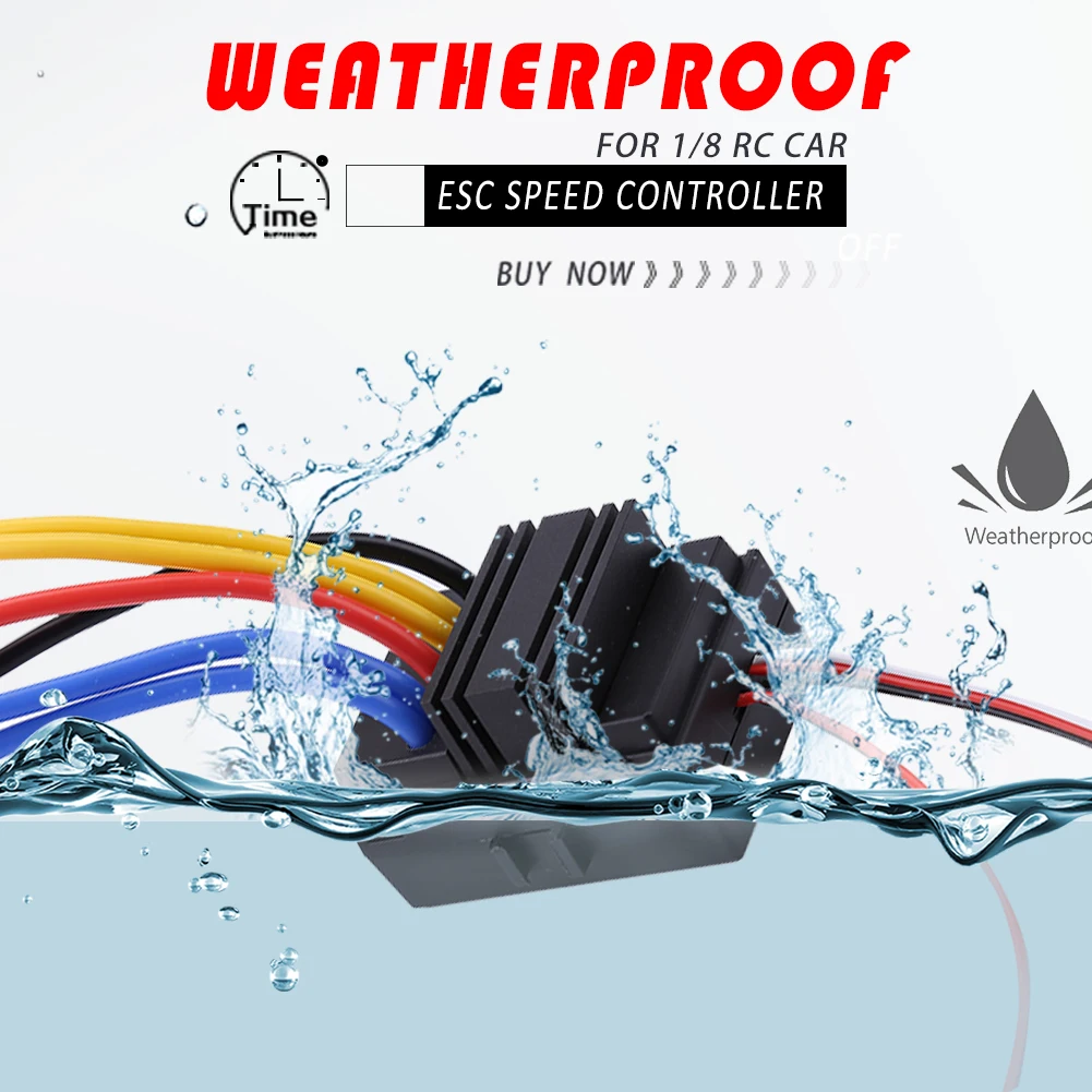 

NEEBRC 80A ESC WP-880 1/10 1/8 WP Crawler Brush Brushed 80A 1080 Electronic Speed Controller Waterproof ESC with Program Card