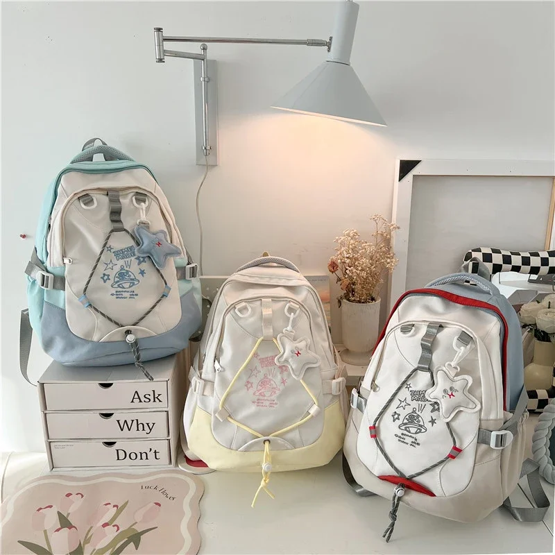 Casual Softback Large Capacity Nylon Backpacks Soft Handle 2024brand Bags for Women Canvas Interior Compartment Zipper Backpacks 5