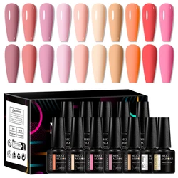 Deluxe 12-Piece Macaron Gel Nail Polish Set with Box - Semi-Permanent UV Gel Nail Art Kit (ZH25246)