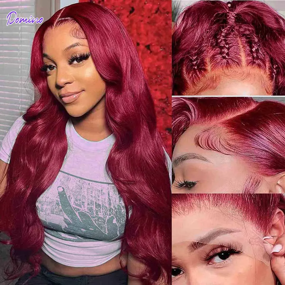 

99J Burgundy Lace Front Wigs Human Hair Body Wave 13x4 Hd Lace Frontal Wig For Women Brazilian Remy Lace Closure Wig Baby Hair