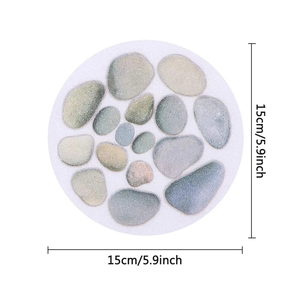 8pcs Bathroom Non Slip Sticker Shower Tread Self Adhesive PVC Bathtub Sticker DIY Round Stones Leaf Floor Pad Kitchen Decal Carpet Anti Slip Stickers Anti Slip Stickers Anti Slip Bathtub Stickers Bathtub Stickers Carpet Anti Slip Sticker