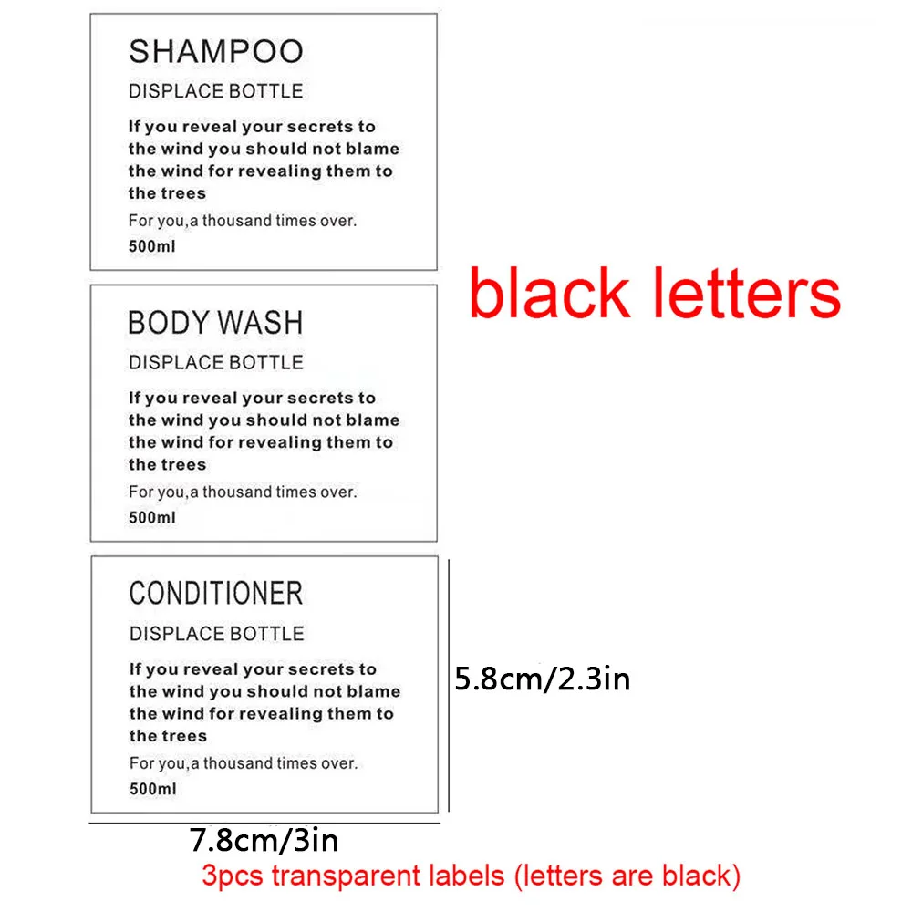 Bathroom Labels Sticker Set 3/4/6pcs Waterproof Soap Dispenser Stickers Bottle Label Farmhouse Bathroom Kitchen Hand Soap Shampoo Lotion Conditioner Labels