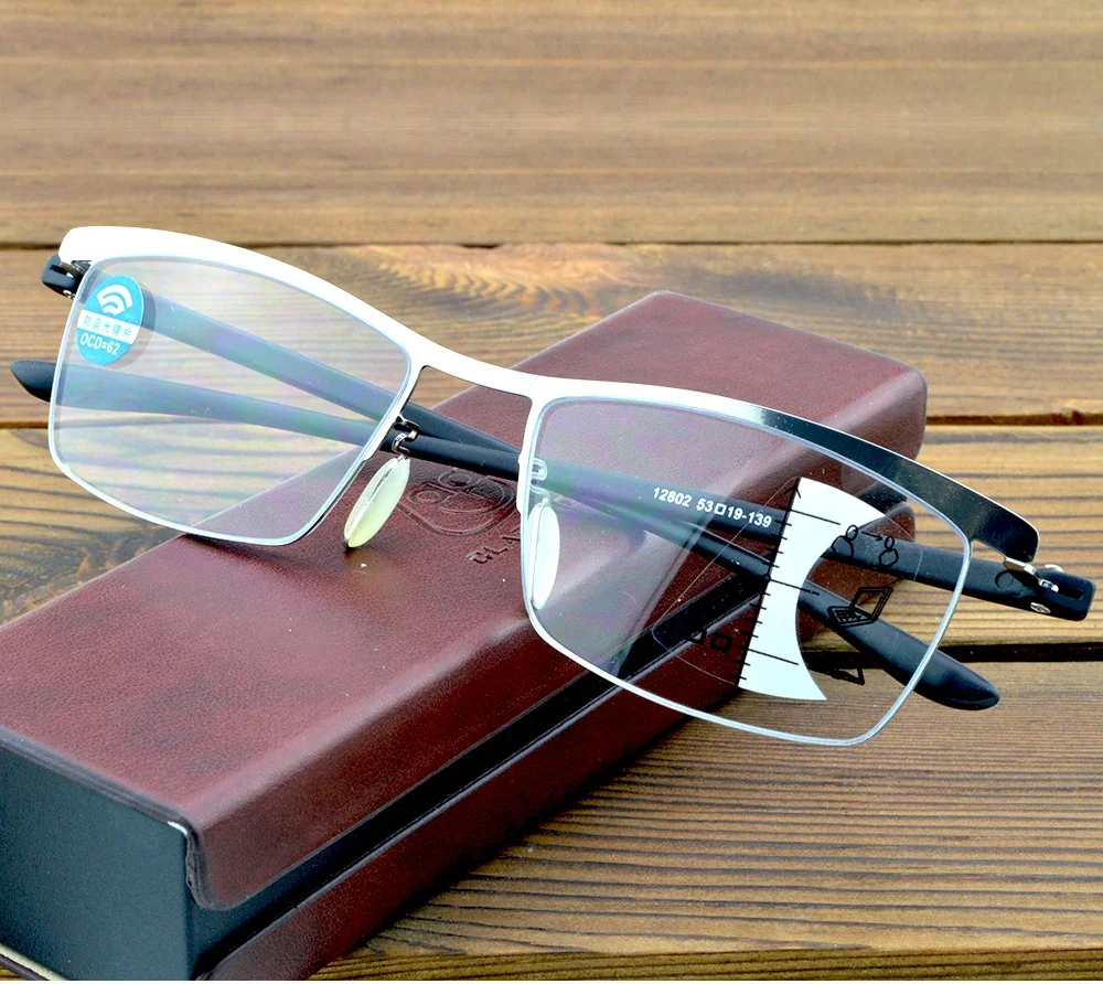 

Business Half-rim Progressive Multifocal Reading Glasses with PU Case +0.75 +1 +1.25 +1.5 +1.75 +2 +2.5 to +4
