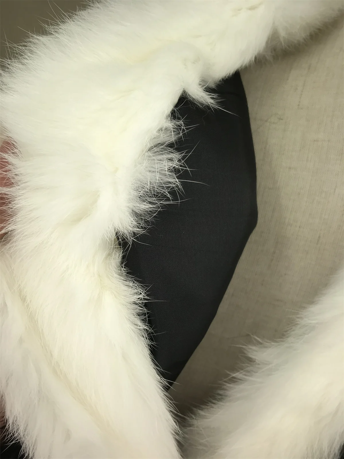 Genuine Rabbit Fur Short Coat  Full Pelt White Black Stripe Furry Elegant Thick Warm 2023 Autumn Winter Women Jackets B230610