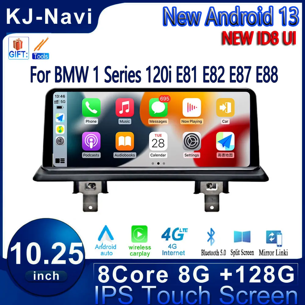 

10.25 " Android 13 For BMW 1 Series 120i E81 E82 E87 E88 Car Multimedia Player GPS Navigation CarPlay Stereo Radio BT 4G Lte