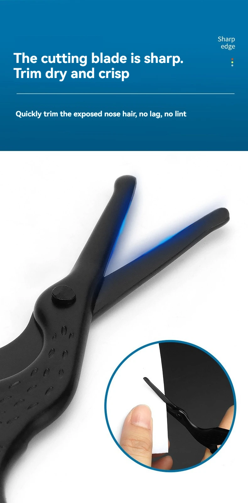 Runde Kopf Edelstahl Nase Haar Schere Storch Typ BeautyScissor Für Augenbrauen Nase Haar Bart Ohr Haar Augenbraue Schere – Detail 7