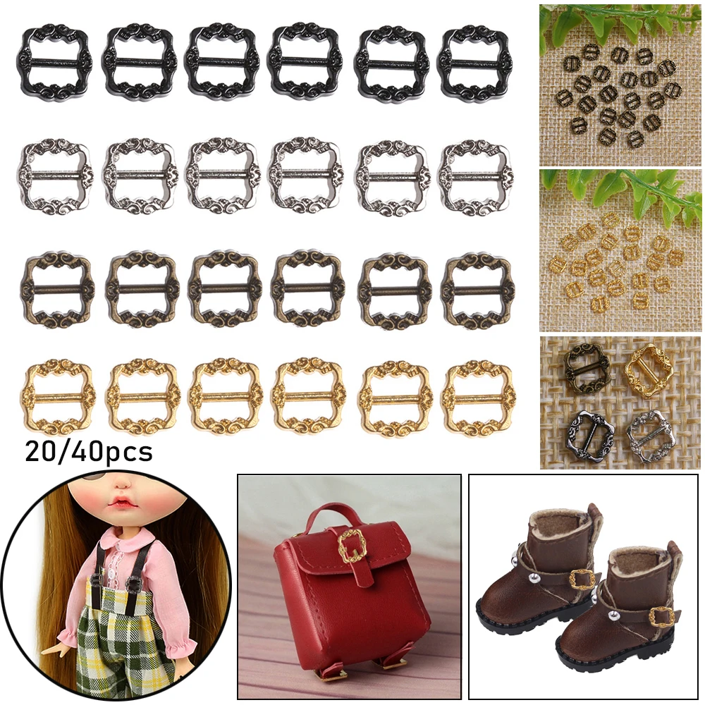 20PCS Mini Ultra-kleine Diy Puppe Taste Tri-glide Muster Gürtel Schnalle Puppe Taschen Schnallen Für Schuhe kleidung Handwerk Zubehör – Detail 6