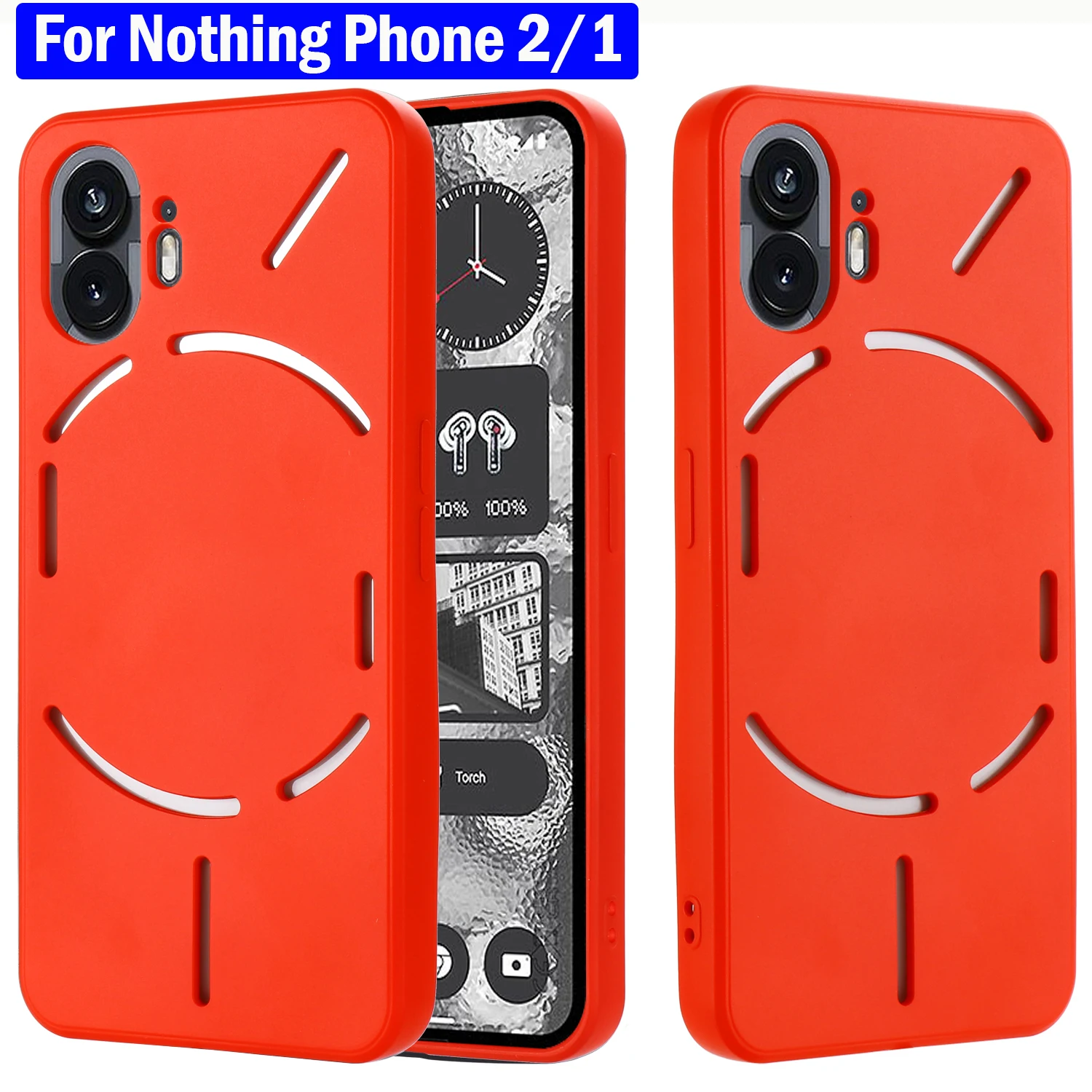 With Silicone Strap Funda for Nothing Phone 2 1 Case Liquid Silicone ...