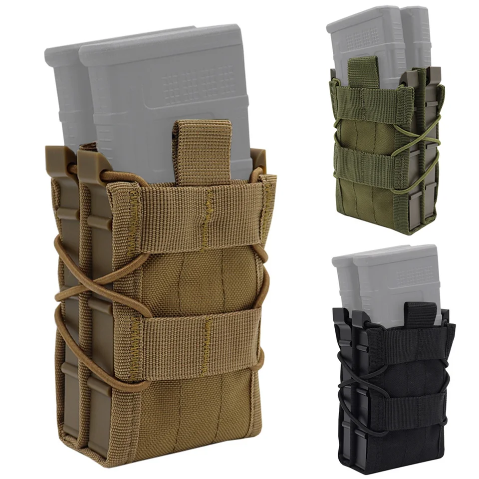 Triple MOLLE Tactical Mag Pouch - Adjustable 9mm/.40 Cal Magazine Holder For Vests & Backpacks