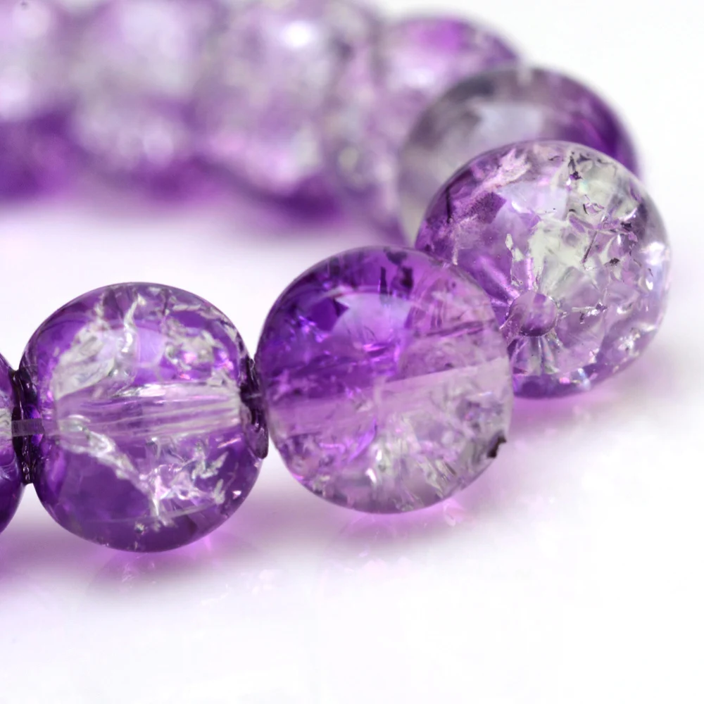 

1Strand Baking Painted Crackle Glass Beads Strands Round Dark Violet 6mm Hole: 1.3~1.6mm about 133pcs/strand 31.4 inch