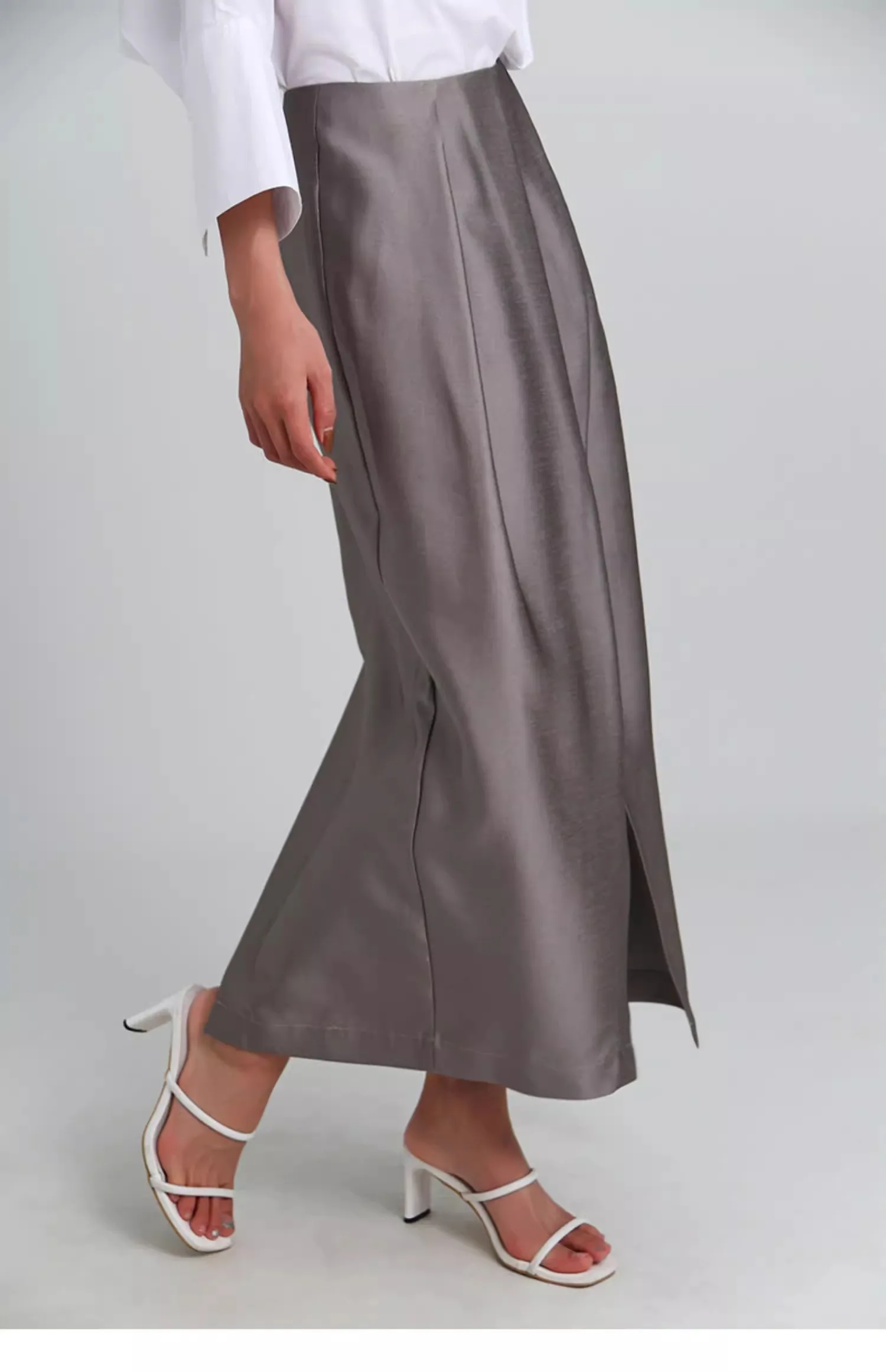 

Women's Runway Fashion Spring Summer Designer Dissymmetry Split Skirt Female Autumn High Waist A-line Skirt TB1575