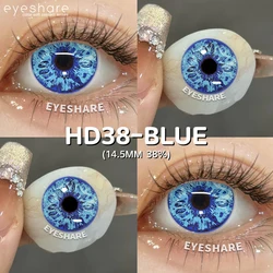 EYESHARE Halloween Cosplay Color Contact Lenses - Vibrant Black, White, and Blue Options, 1 Pair (HD38 - BLUE)
