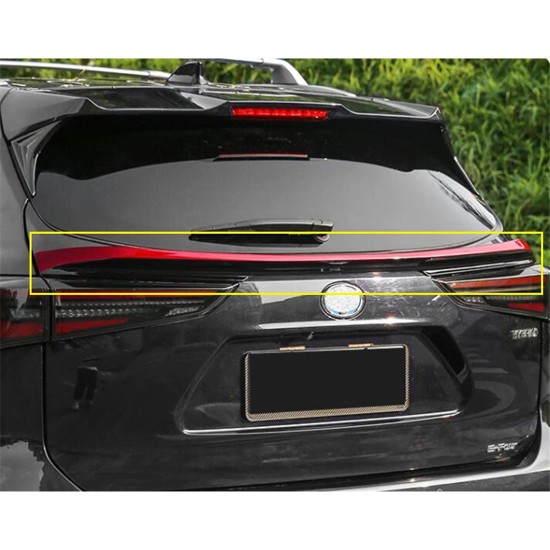 

For New Toyota Highlander Rear Tail Lights Spoiler Accessory Car Trunk Black Lip Wing ABS Material Splitter Refit 2022 2023