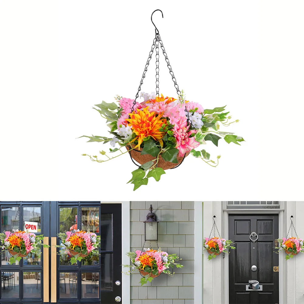 

Весенняя Хризантема подвесная корзина 2024 искусственный цветок крючок Горшечное растение искусственная фототкань товары