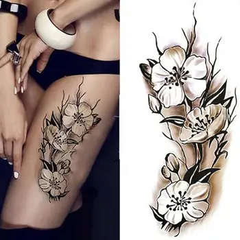 Body Tattoo Body Art Waterproof Unisex Plum Blossom Flower Arm Leg Sticker Temporary Art