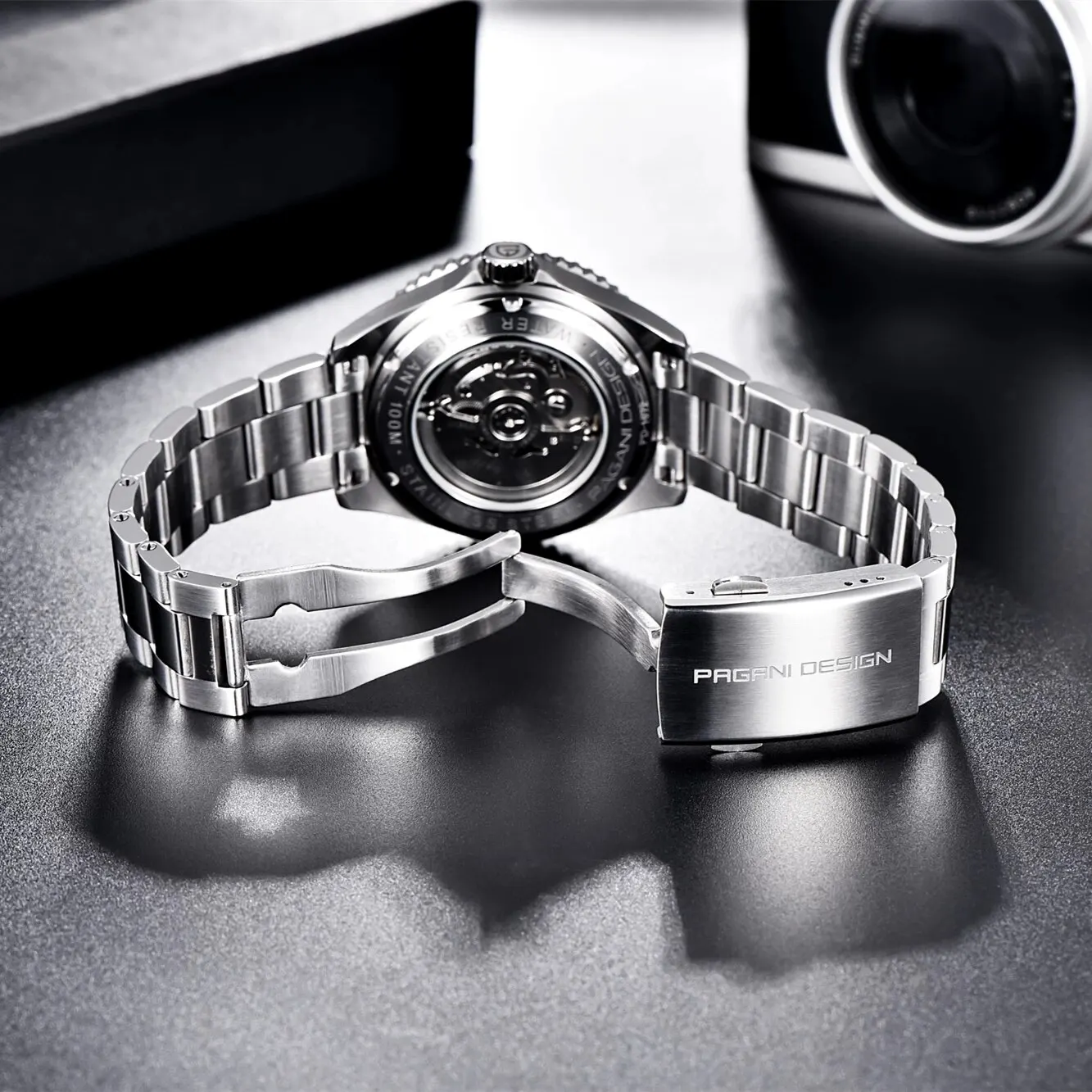 Mechanical Watch PAGANI DESIGN Men Watch Stainless Steel Automatic Mechanical Watch Sapphire Glass 100m Waterproof Reloj Hombre