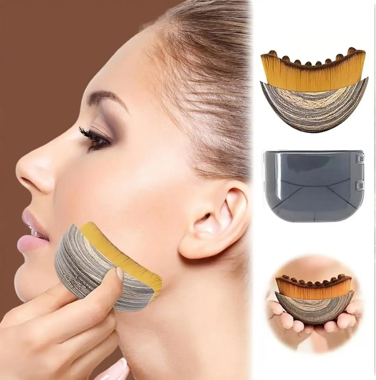 Nouvelle brosse de massage lymphatique avec boîte de rangement pour stimuler et redessiner le contour du visage_voghion.com