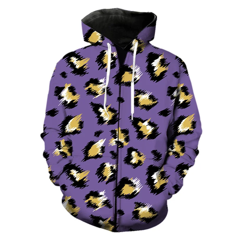 thumbnail image 1 of Sudadera con capucha y estampado 3D de leopardo para hombre, sudadera con cremallera y estampado de piel de animal estilo Harajuku, sudaderas de manga larga a la moda para la calle, 1 of 5