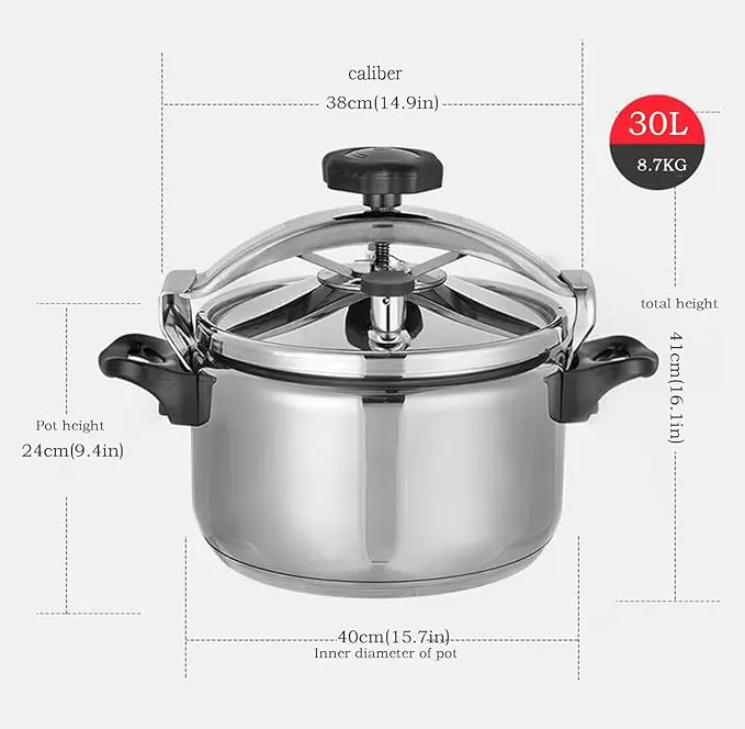 30 Quart stainless steel pressure cooker & large steamer cooking pressure canners,safety lock Explosion-proof 5