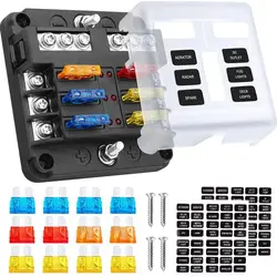 6 - Way Blade Fuse Holder with Warning Indicator and Power Distribution Panel (6 way)