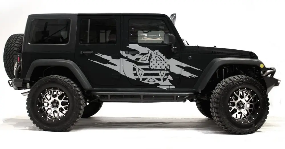 

Фабричное ремесло армейская звезда рваный боковой Графический комплект 3 м виниловая наклейка обертка совместимая с Jeep Wrangler 4 двери 20072016 матовый белый