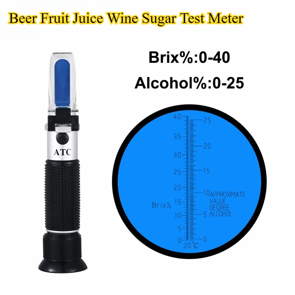 Refractómetro HDADD Brix 28-62% Para Cerveza, Vino Y Jugo: Alta Concentración Con ATC Y Estructura De Aluminio