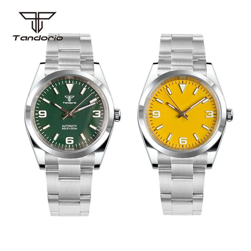 Tandrio 自動巻き腕時計 NH35 Tandorio-男性用ステンレス鋼自動巻き時計,機械式腕時計,サファイア