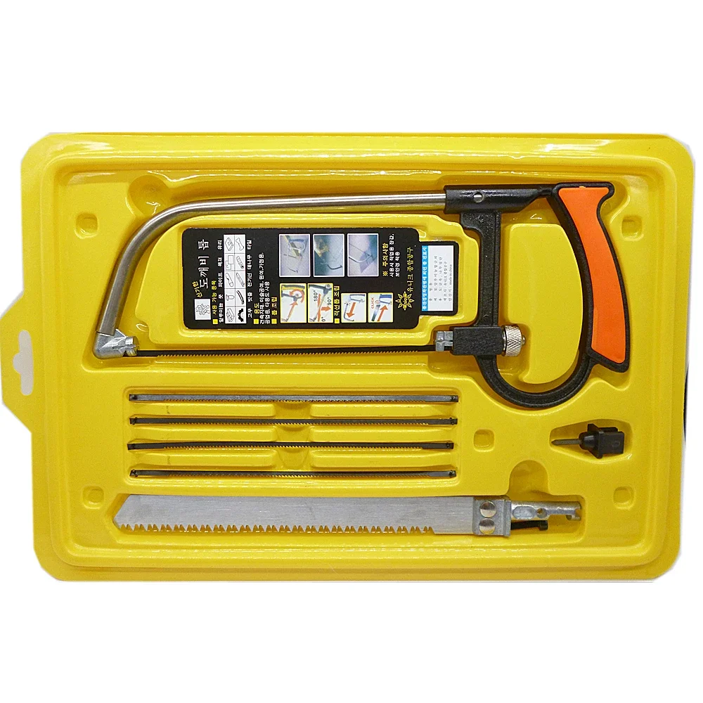 Wood Bow Saw Blades Bowsaw Hacksaw Portable Adjustable Multi-Function Woodworking Hand Hacksaw Detachable Sawing Plastic Rubber 2