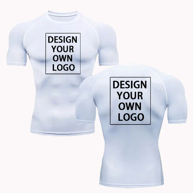 Men's Custom Logo Compression Shirt - Breathable, Quick-Dry Fitness & Gym Top | Rash Guard for Workout & Sports