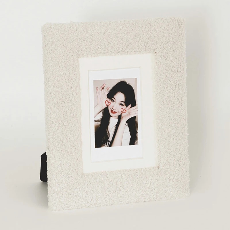 6Inch Solid Color Plush Photo Frame Teddy Velvet Square Photo Frame Tabletop Cute Exquisite Decorative Ornament photo frame