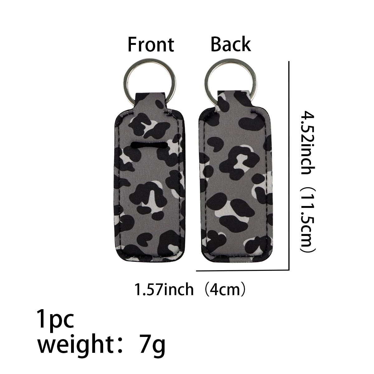 Leopard Print Lipstick Holder Keychain - Fashionable Chapstick and Lip Balm Accessory
